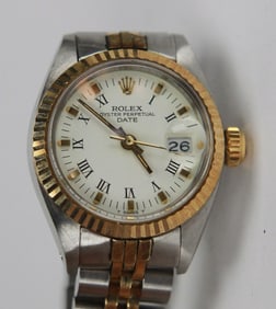 Rolex Oyster Perpetual Date Ladies Two-Tone Wristwatch