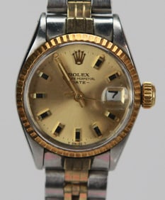 Rolex Oyster Perpetual Date Ladies Two-Tone Gold Wristwatch