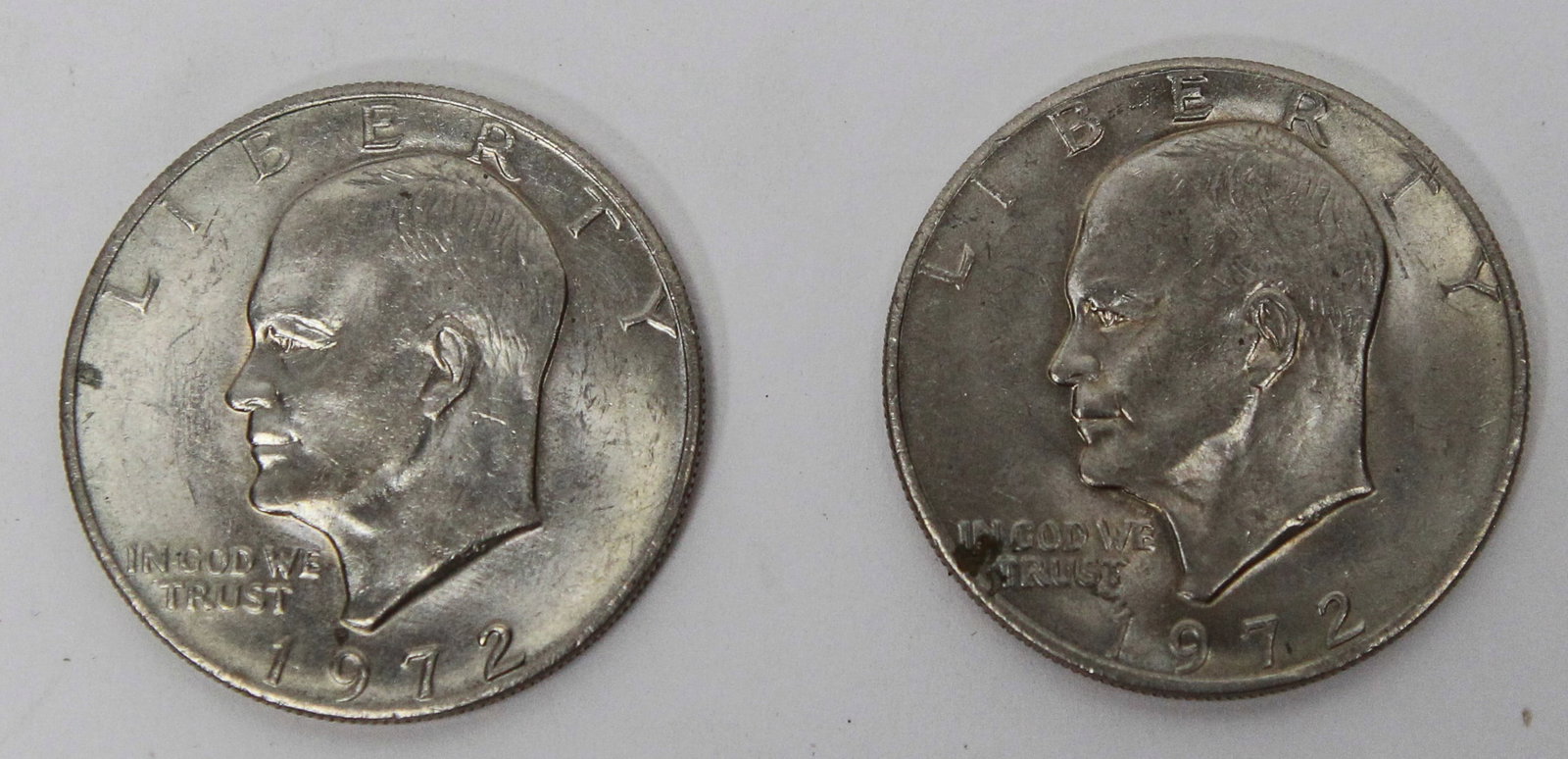 Lot of 2 Eisenhower Dollar Coins (1972) (1 of 2)