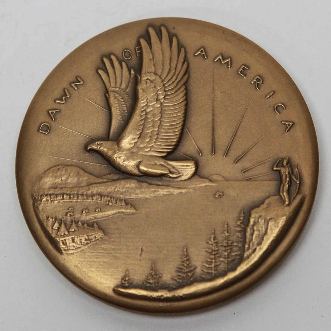 1970 Maine Sesquicentennial Bronze Commemorative Medal: Commemorative bronze medal issued for the 1970 Maine Sesquicentennial, celebrating the 150th anniversary of Maine statehood (1820–1970). The obverse features Mount Katahdin above the Maine state