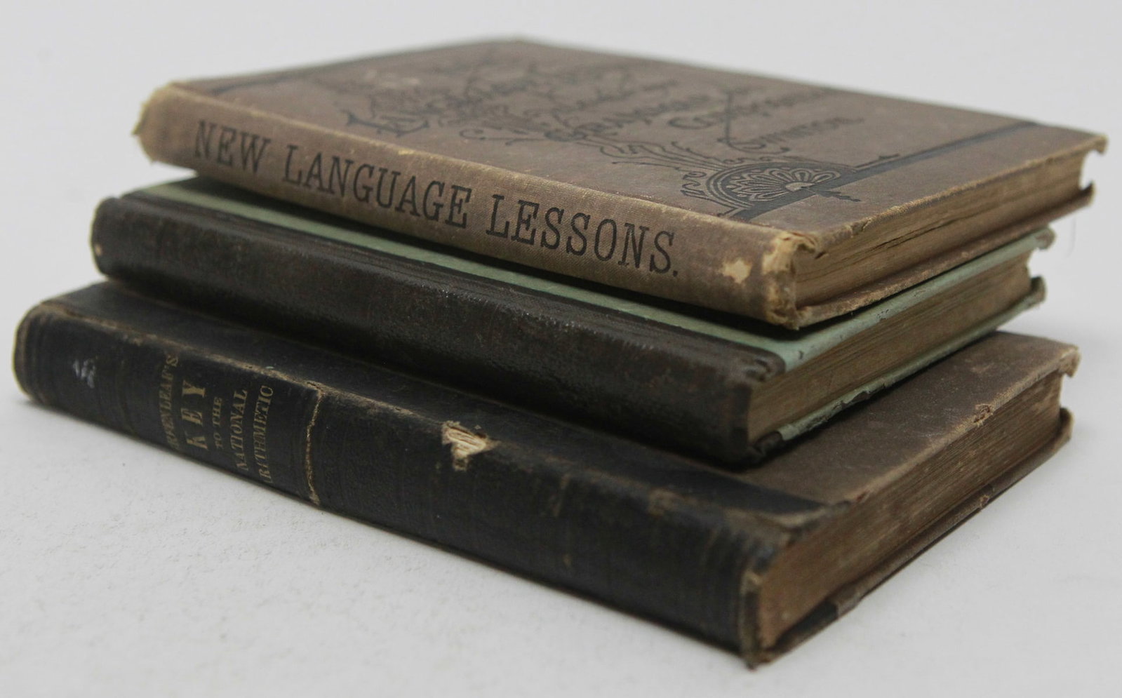 Lot of 3 Antique 19th Century Schoolbooks & Arithmetic Reference Books - 3