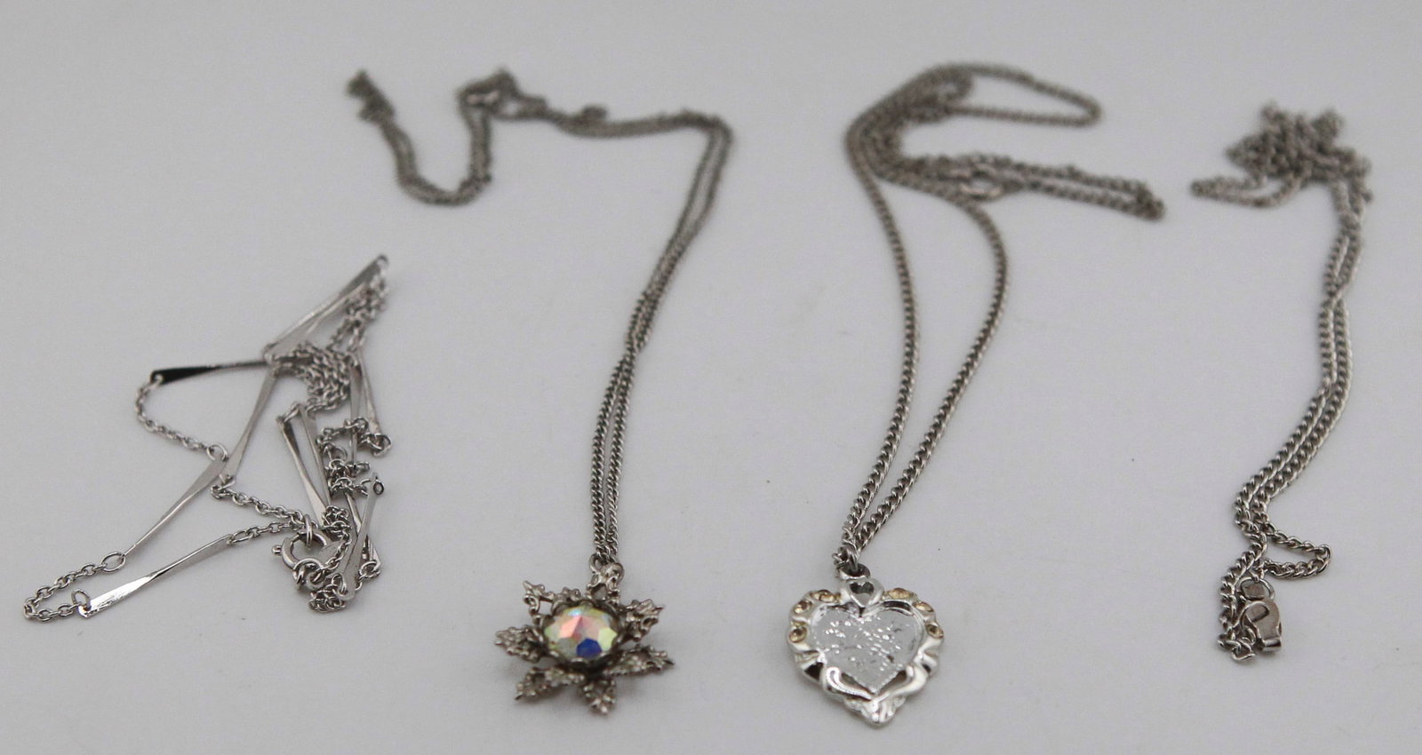 Lot of 4 Vintage Silver-Tone Pendant Necklaces (1 of 1)