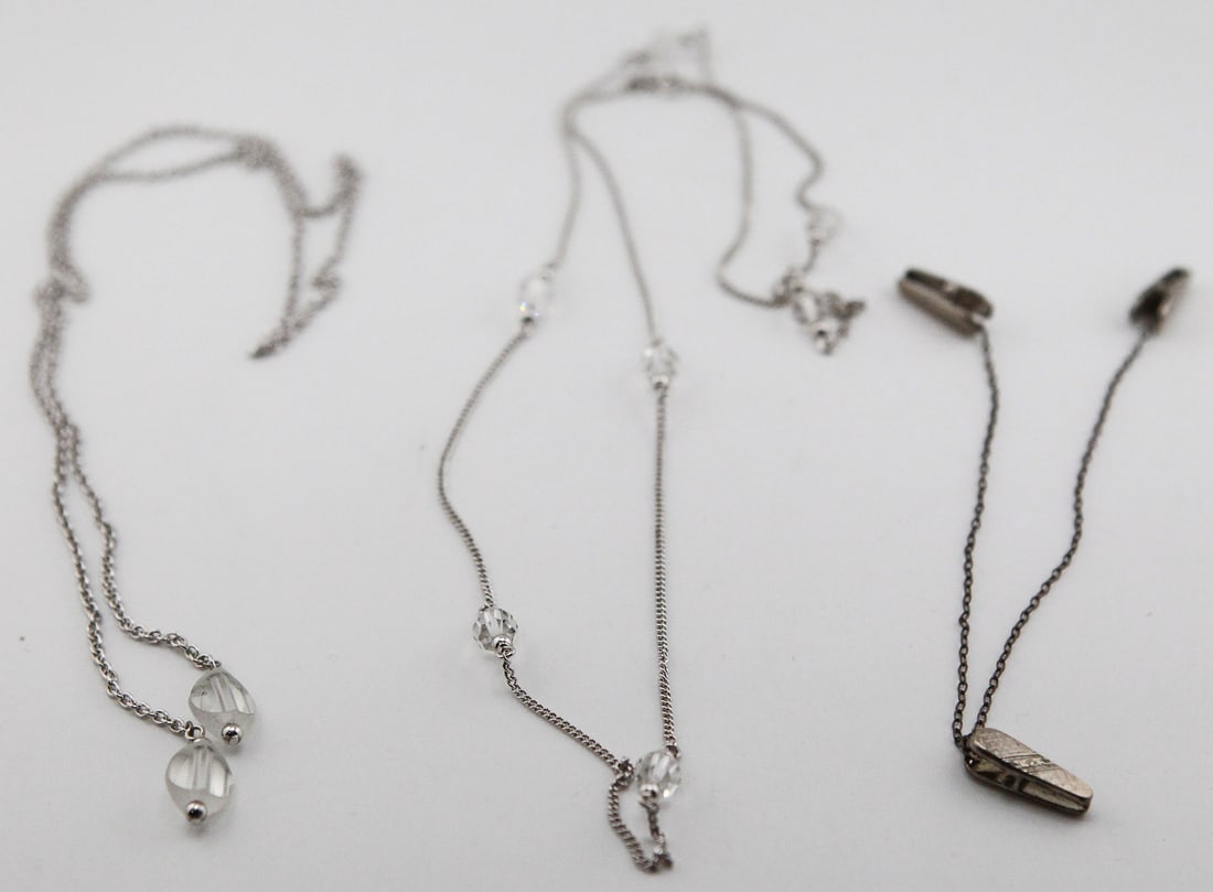 Lot of 3 Vintage Silver-Tone Fashion Necklaces (1 of 1)