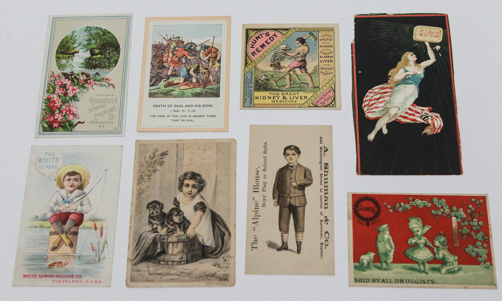 Lot of 8 Antique Victorian Advertising Trade Cards (1 of 2)