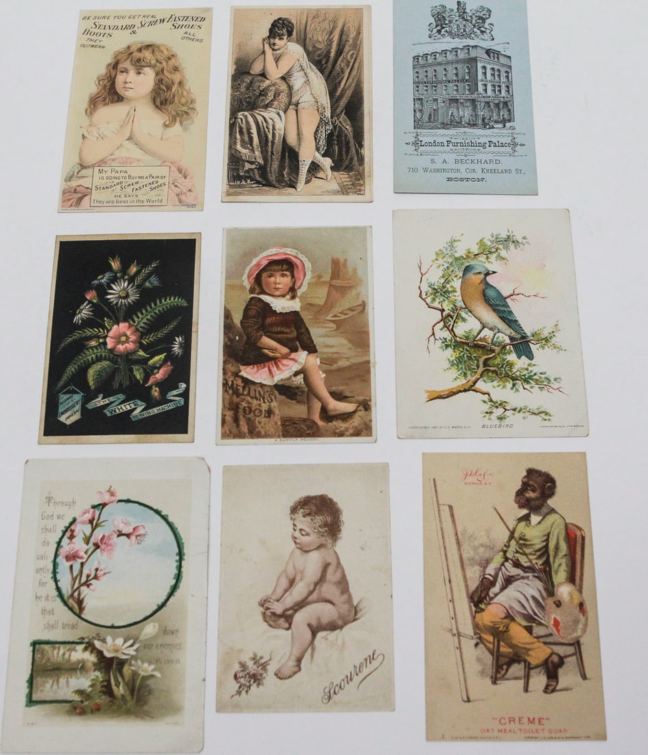 Lot of 9 Victorian Advertising Trade Cards (1 of 2)