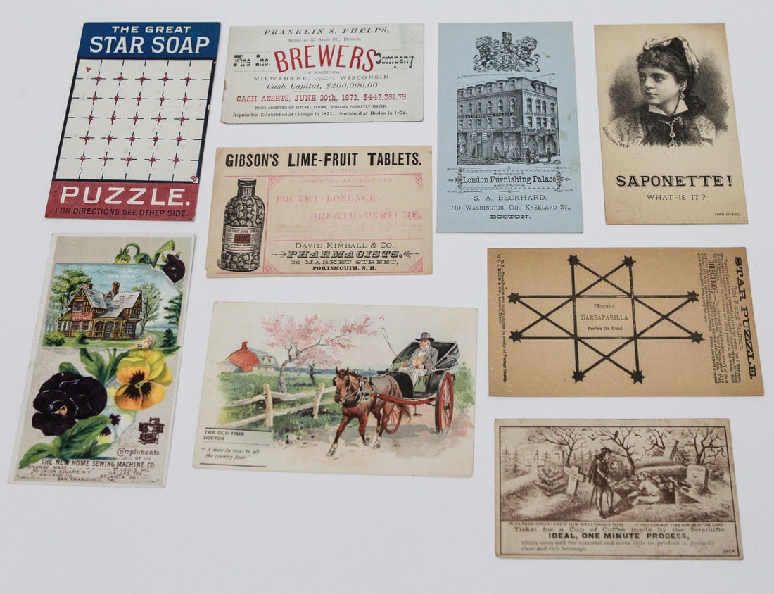 Lot of 8 Victorian Advertising Trade Cards (1 of 2)