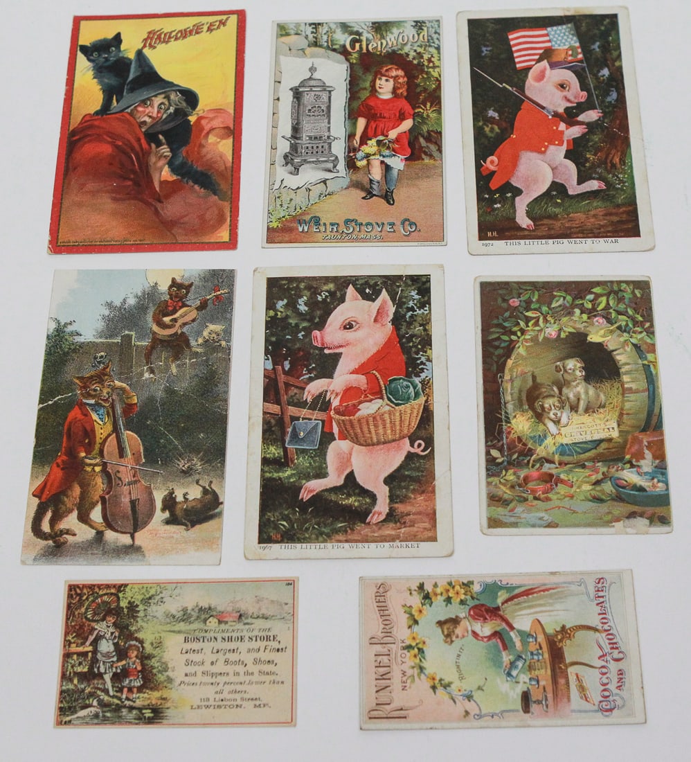 Lot of 8 Antique Advertising and Novelty Postcards (1 of 2)