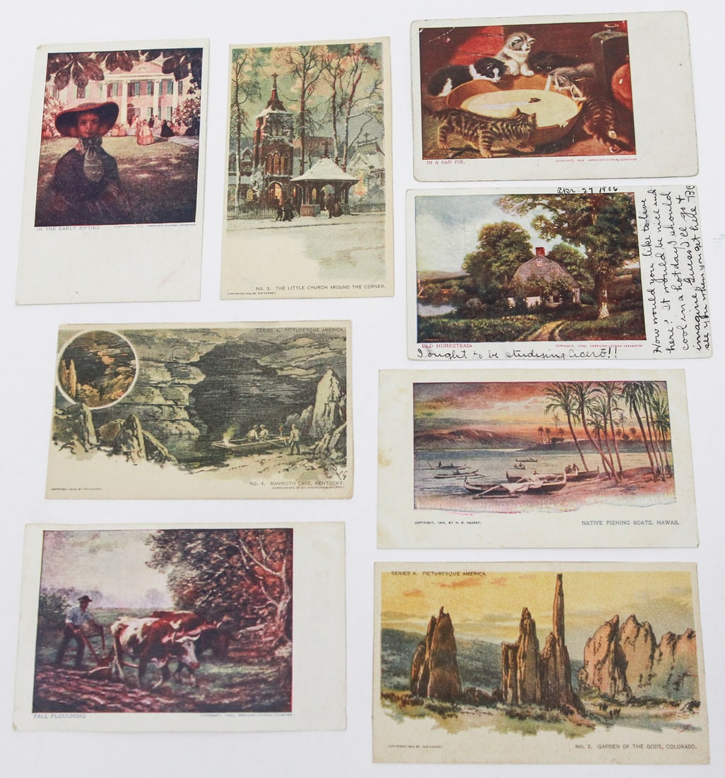 Lot of 8 American-Journal-Examiner Pictorial Postcards (1 of 2)