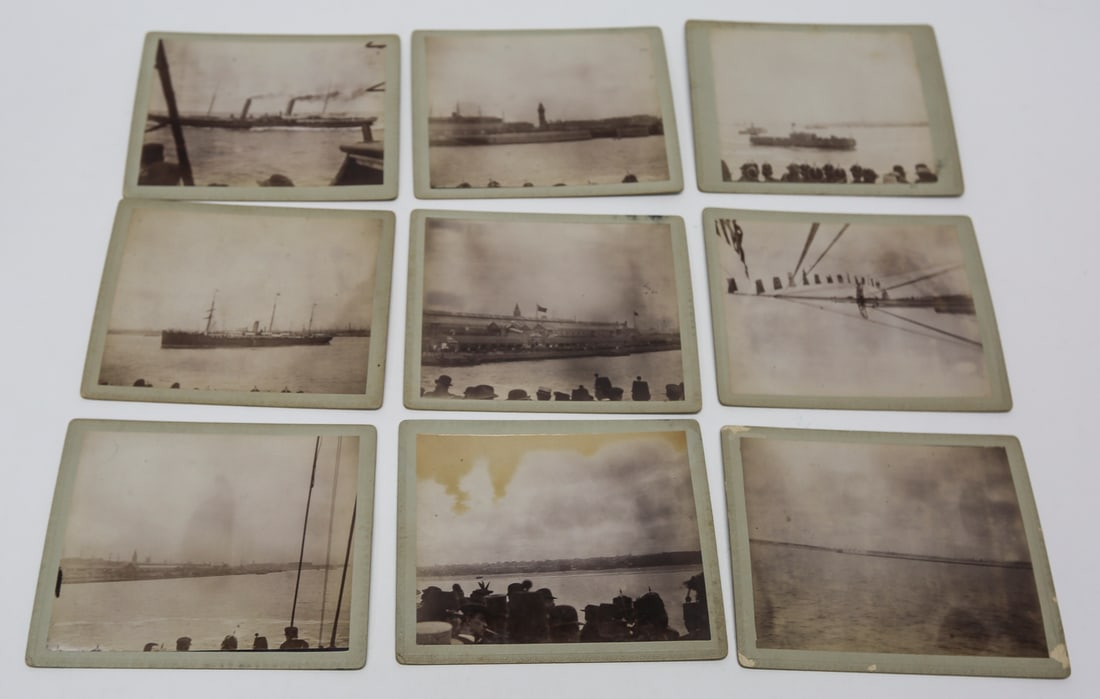 Lot of 9 Transatlantic Harbor and Steamship Photographs, c. 1919 (1 of 2)
