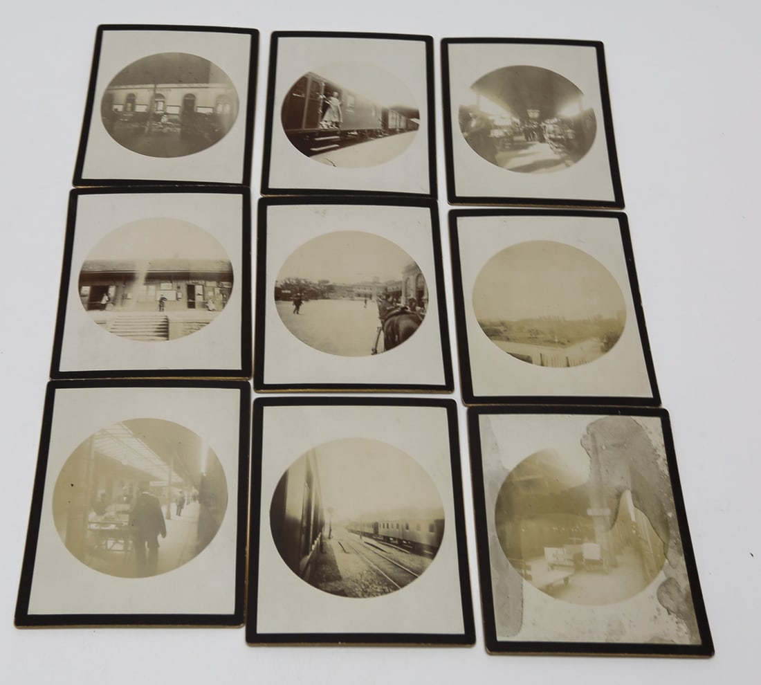 Lot of 9 European Railway Travel Photographs, c. 1910s (1 of 2)