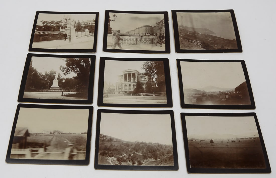 Lot of 9 Swiss City and Alpine Photographs, c. 1910s (1 of 2)