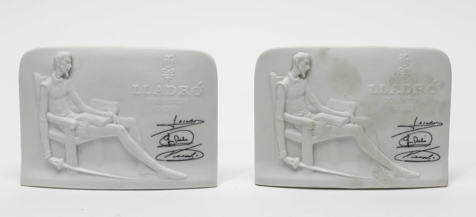 Pair of Lladro Collectors Society Don Quixote Porcelain Plaques 1987 (1 of 3)