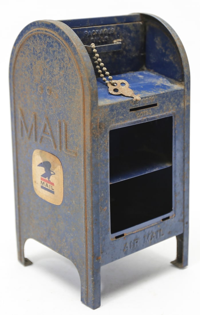 Vintage Brumberger United States Air Mail Metal Mailbox Coin Bank (1 of 4)