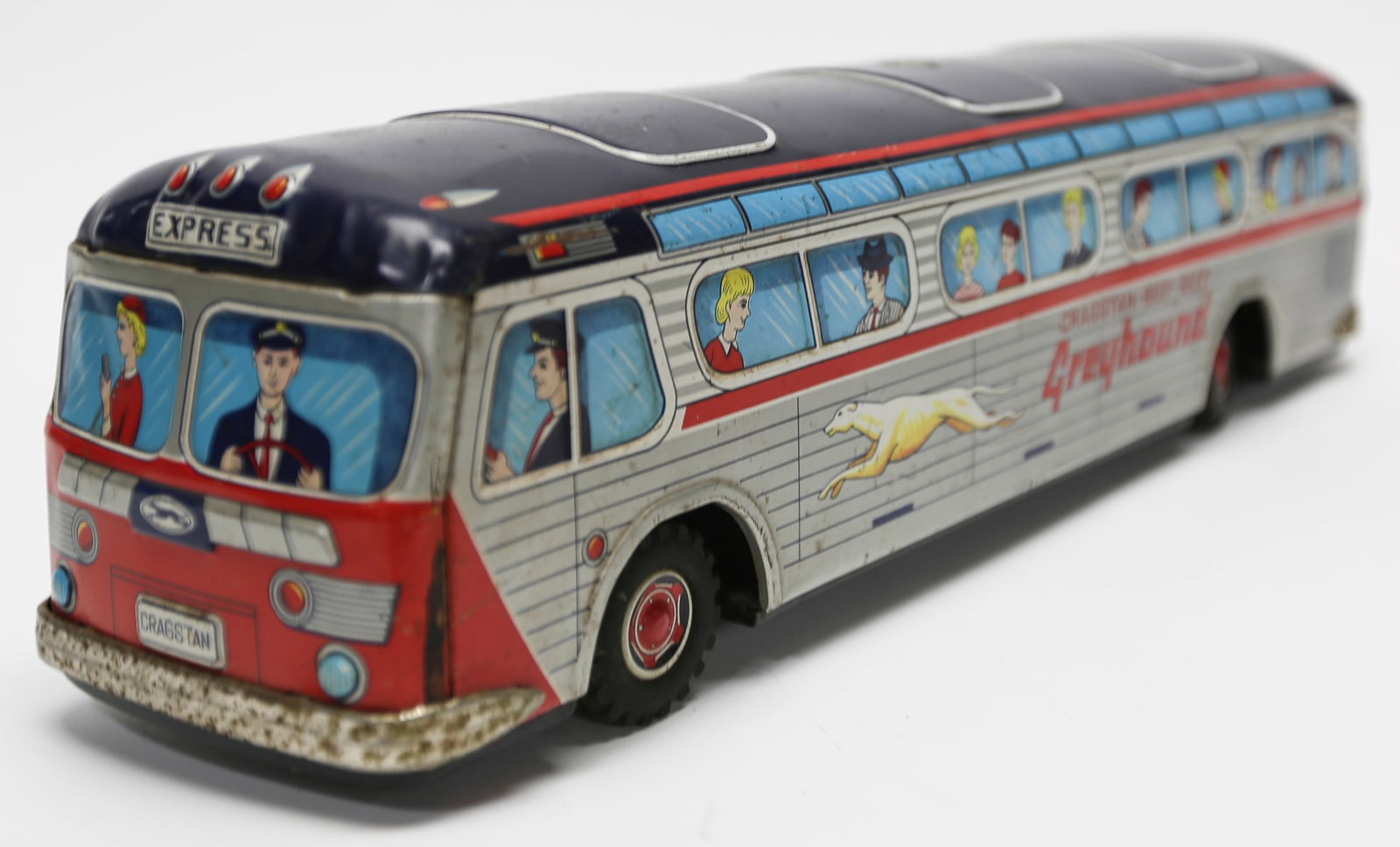 Cragstan Beep-Beep Greyhound Tin Toy Bus (1 of 6)