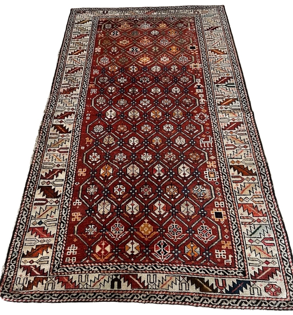 Antique 1920s Caucasian Shirvan Handwoven Rug (1 of 4)