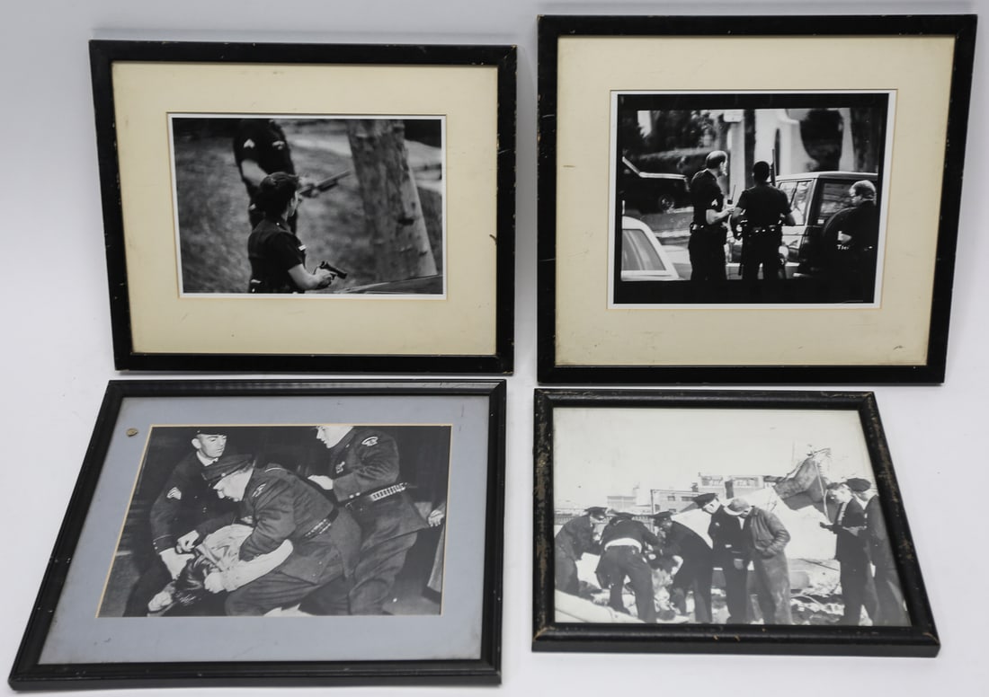 Framed Police Action Photographs Lot of 4 (1 of 1)