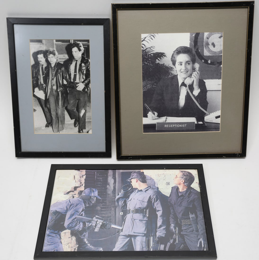 Framed Police and Office Scene Prints Lot of 3 (1 of 1)