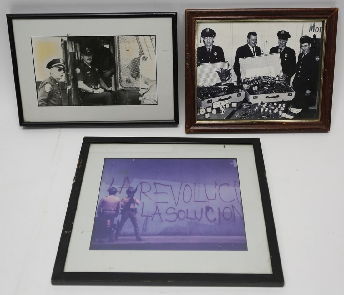 Framed Police Activity Photographs Lot of 3 (1 of 1)