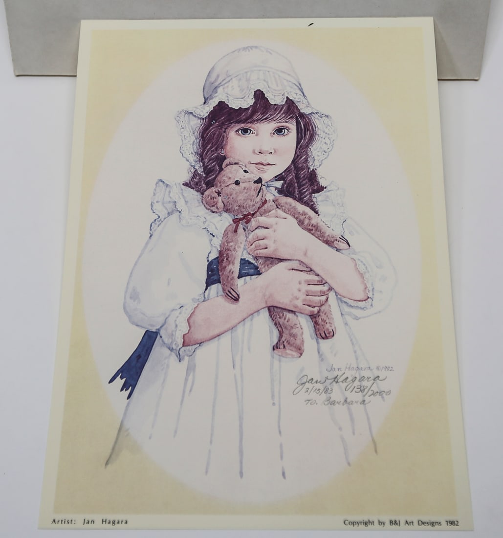 Jan Hagara Girl with Teddy Bear Limited Edition Lithograph (1 of 4)