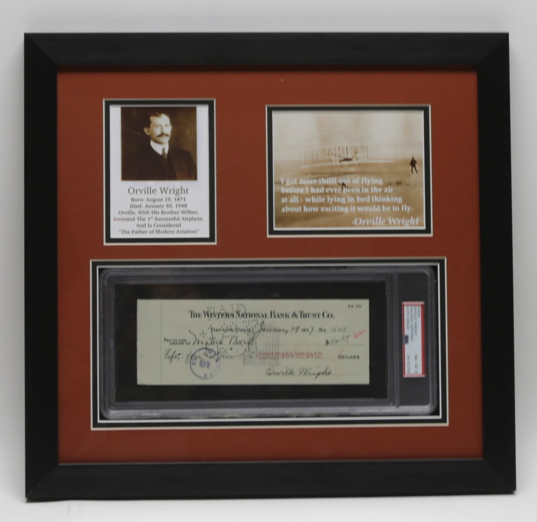 Orville Wright Signed Check PSA DNA Certified (1 of 4)