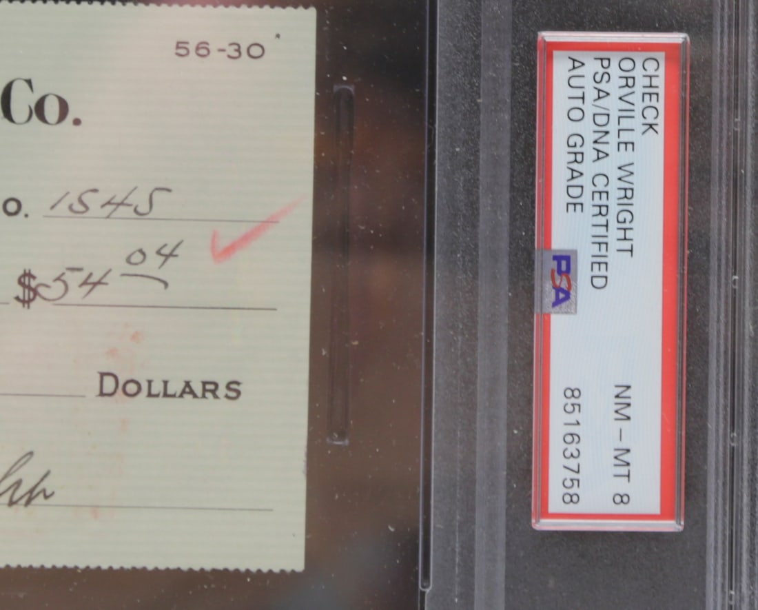 Orville Wright Signed Check PSA DNA Certified - 4