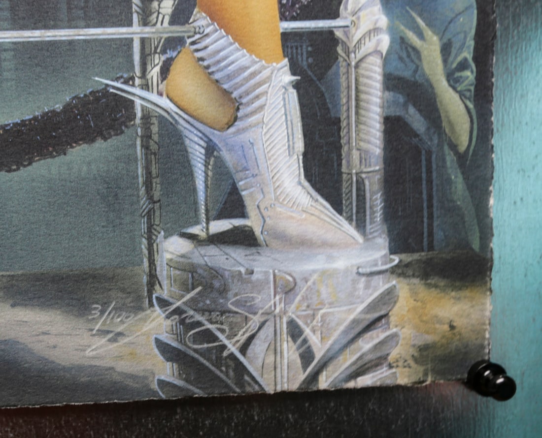 Signed Futuristic Pinup Lithograph - 2