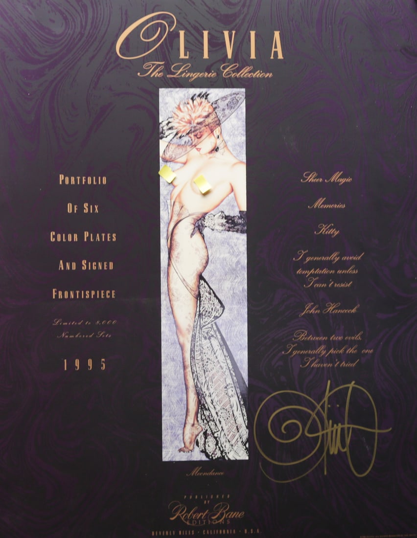 Olivia De Berardinis Lingerie Collection Portfolio: Olivia The Lingerie Collection portfolio by renowned pinup artist Olivia De Berardinis, published by Robert Bane Editions in 1995. The portfolio contains six color plates and a signed frontispiece