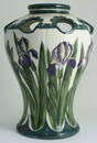 356: A large Wemyss iris bulb vase, 14.5 ins