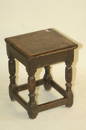 789: A late 17th century oak joint stool, 11ins