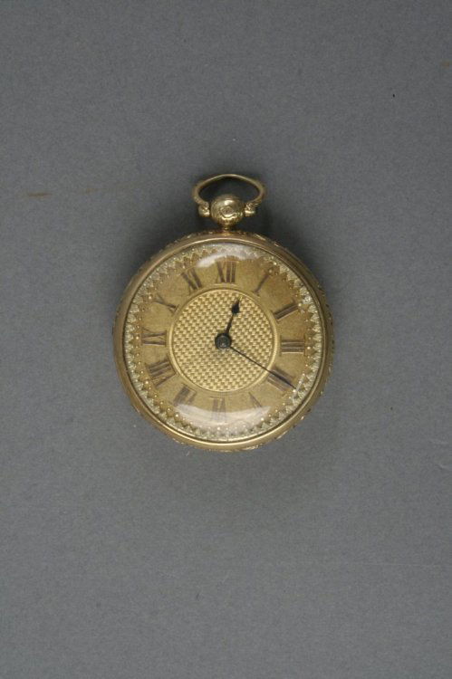 A George III 18ct gold keywind pocket watch: A George III 18ct gold keywind pocket watch, with three colour dial and converted to lever movement signed John Walker, London