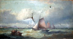 1985: 19th C. English School Fishing boats off Whitby, 