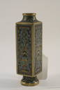 730: A Chinese champleve squared vase, 4.5ins