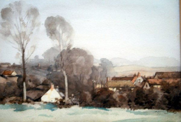 David Murray Smith (1865-1952) 'Cottages, Long Cr: David Murray Smith (1865-1952) watercolour 'Cottages, Long Craddock' signed 7.5 x 11in.