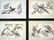 2679: Chinese School four gouaches Exotic birds 6 x 9i