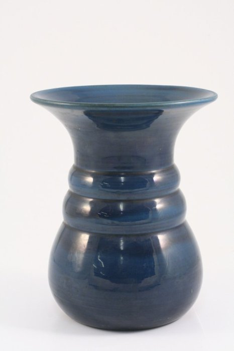 A turquoise-glazed pot, 10in.: A turquoise-glazed pot, signed Accolay Nb, bulbous shape, 10in.