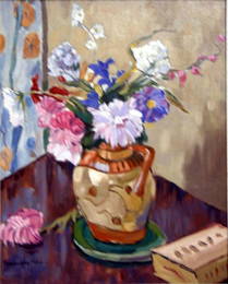 1608: Maclaughton Milne Still life of flowers in a jug 