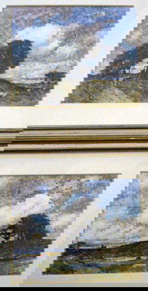 Ernest Procter (1886-1935) Travellers in open lan: Ernest Procter (1886-1935) pair of watercolours, Travellers in open landscapes, signed and dated '09, 7.5 x 9.75 ins.