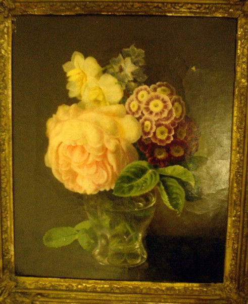 Leonard Daniel Philpot (1877-?) Still life of flo: Leonard Daniel Philpot (1877-?) oil on canvas, Still life of flowers in a glass vase, signed, 12 x 10 ins.