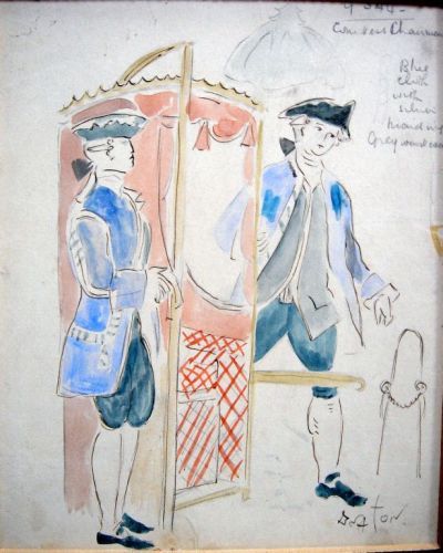 Sir Cecil Beaton (1904-1980) Countess Chairmen, 1: Sir Cecil Beaton (1904-1980) unframed watercolour, Countess Chairmen, signed, 10 x 8 ins.