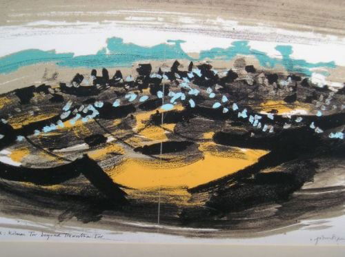 John Piper - 'Moors of Cornwall: Kilman Tor beyon: John Piper Screen print in colour 'Moors of Cornwall: Kilman Tor beyond Trewithan Tor' Signed in pencil, artist's proof, central fold 49cm x 69cm