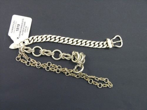 Two Hermes silver bracelets & a neck chain: Two Hermes silver link bracelets, together with a Hermes neck chain