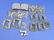 142: Three pairs of cut steel buckles, largest 2.5 ins