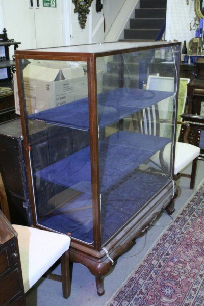 A mahogany display cabinet, 3ft 9ins