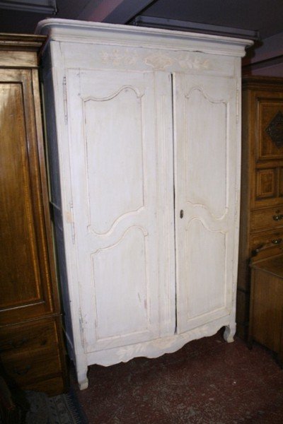 A French painted pine armoire, 4ft 8ins