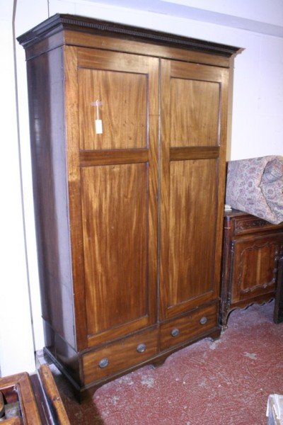 *A George III style mahogany two door wardrobe