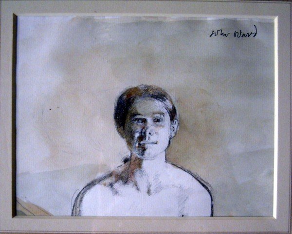 John Ward RA (b.1917) Head study, 5 x 6.25 ins.: John Ward RA (b.1917) pencil and wash, Head study, signed, 5 x 6.25 ins.THIS LOT WILL BE LIABLE FOR AN ADDITIONAL CHARGE TO THE PURCHASER OF 4% (OR SCALE) OF THE HAMMER PRICE FOR ARTISTS RESALE RIGHT