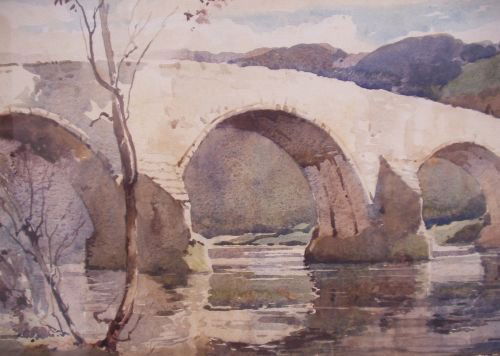 Jack Merriott (1901-1968) 'Stirling Castle' and: Jack Merriott (1901-1968) Watercolour drawing 'Stirling Castle', signed and titled, 28cm x 77.5cm; and another 'Skirlnaked - Northumberland' Signed 22cm x 28cm (Commissioned by GNR Railways for adve