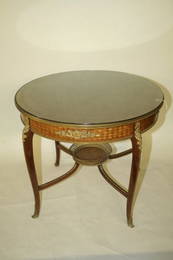 950: A late 19th century French walnut marquetry and gi