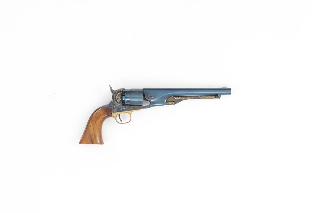 Miniature Percussion Revolver, Uberti, Colt Model 1860: Uberti, Colt Mod. 1860 Army, #60, GesamtlÃ¤nge: ca. 16.4cm, diese Miniaturen wurden nach OriginalplÃ¤nen detailgetreu hergestellt. Materialien, Fertigungsmethoden und die OberflÃ¤chenverarbeitun