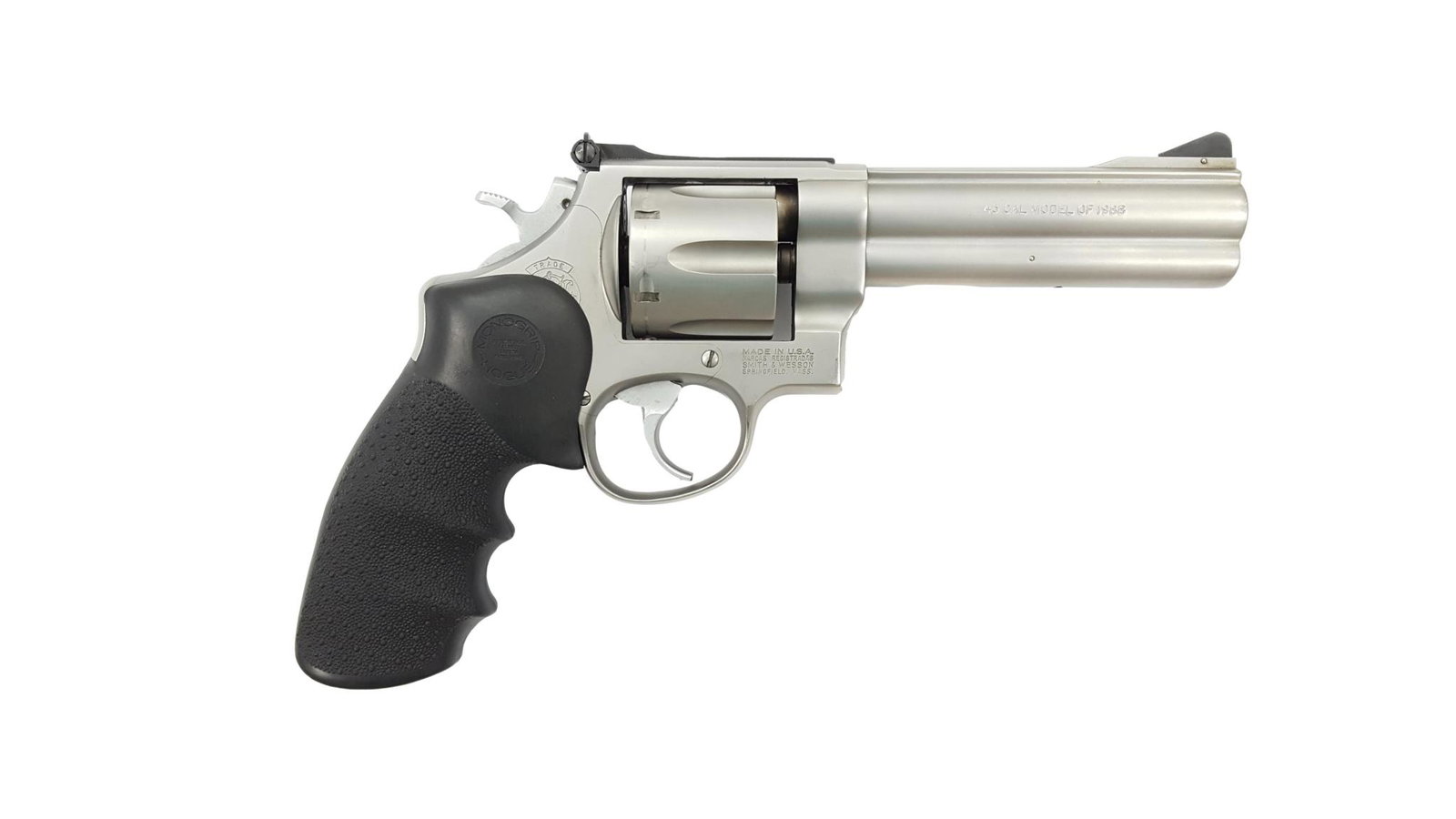 Smith & Wesson Mod. M625-2, .45 ACP,: Revolver, Smith & Wesson Mod. M625-2, .45 ACP, #BOC0215, matt stainless finish, black rubber grip, adjustable target sights. Condition: C [WES]